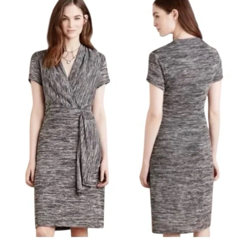 Maeve Charcoal Wrap Midi Dress